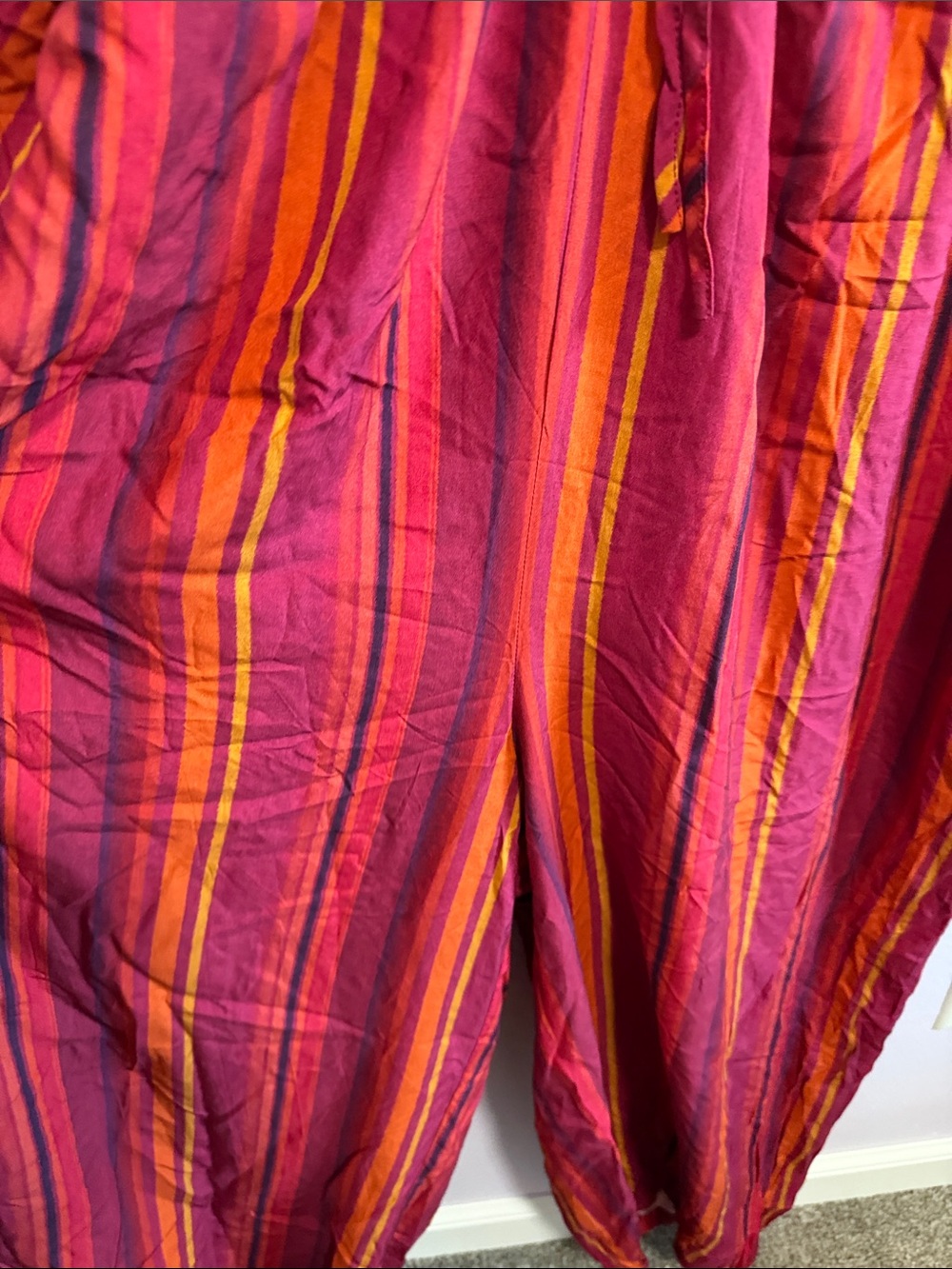 Striped Red & Orange jumpsuit - Picture 6 of 8